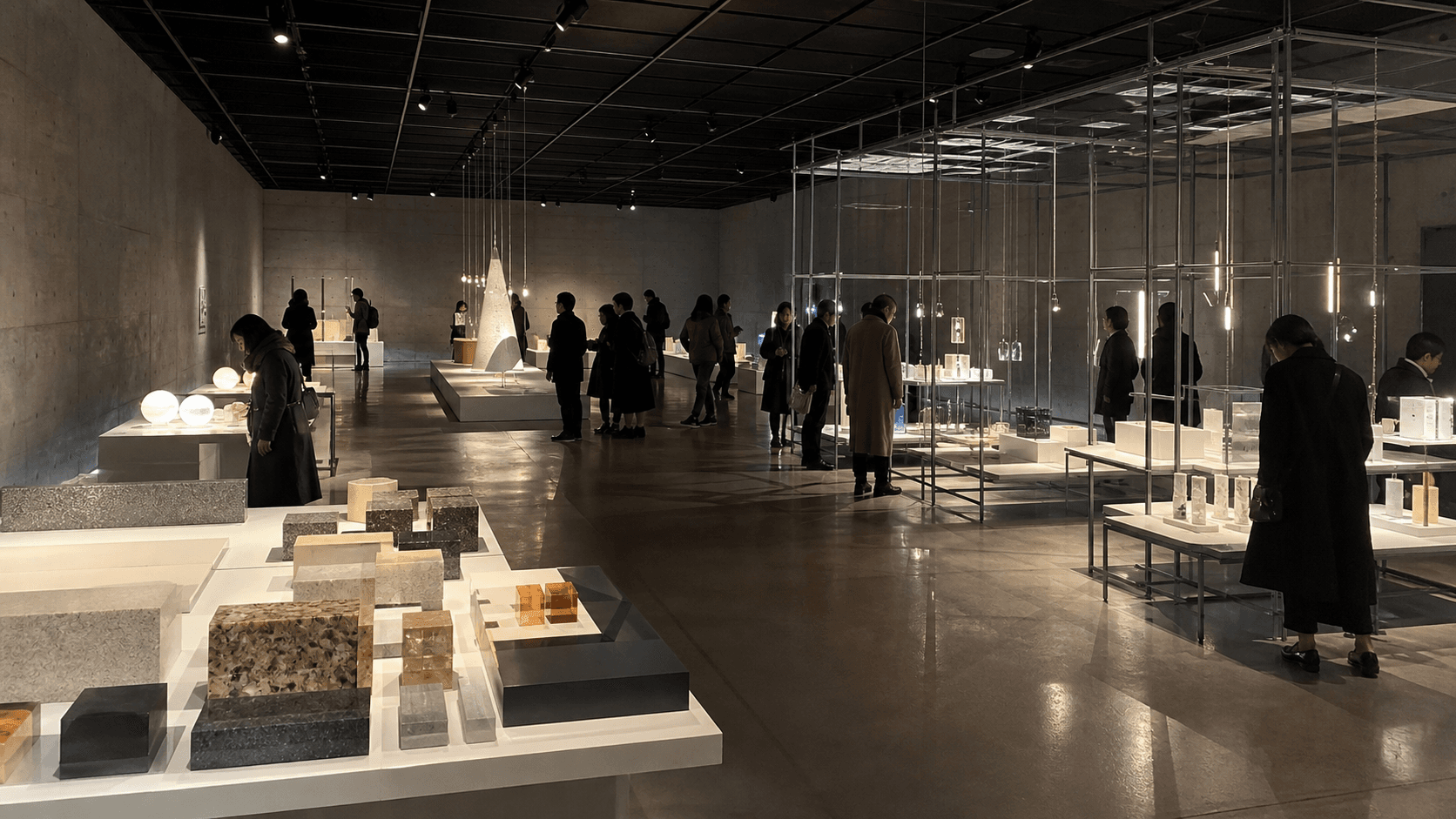 21_21 DESIGN SIGHT 地下设计展厅的参观场景
